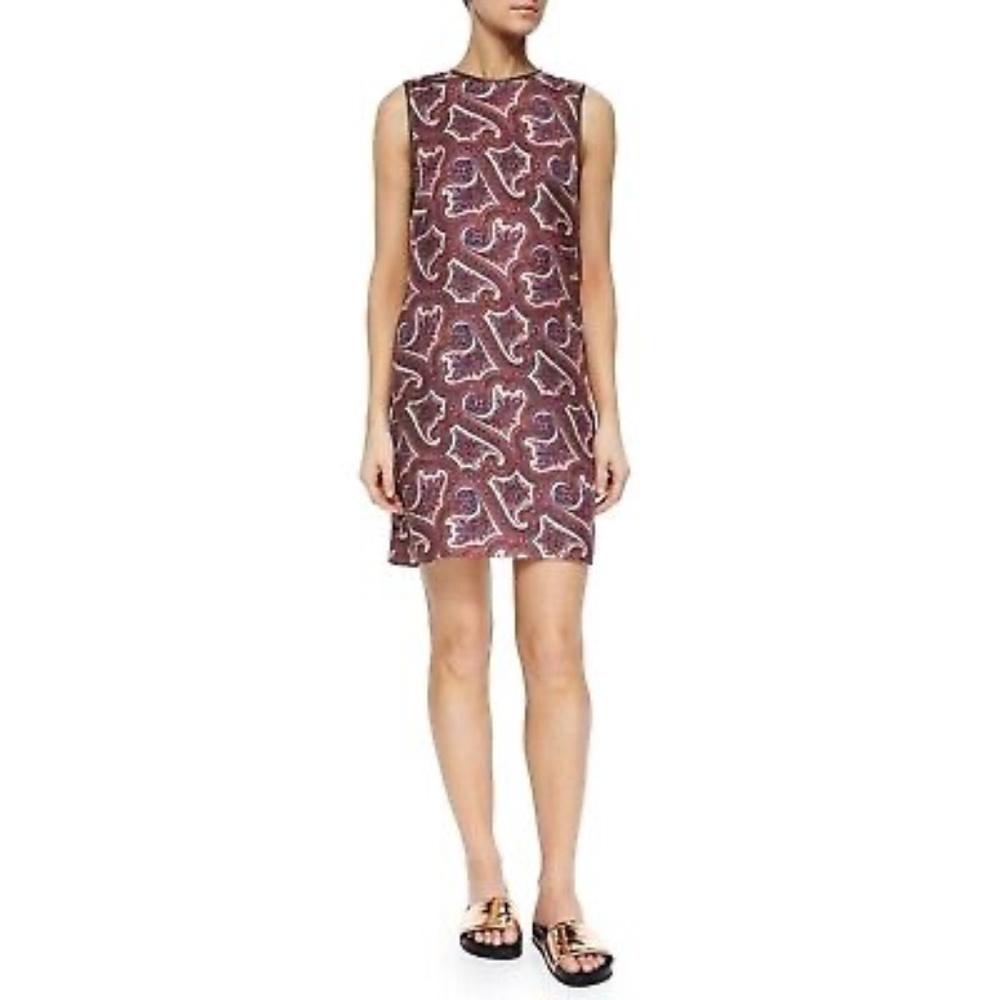 Theory Silk Paisley Brindina Shift Dress